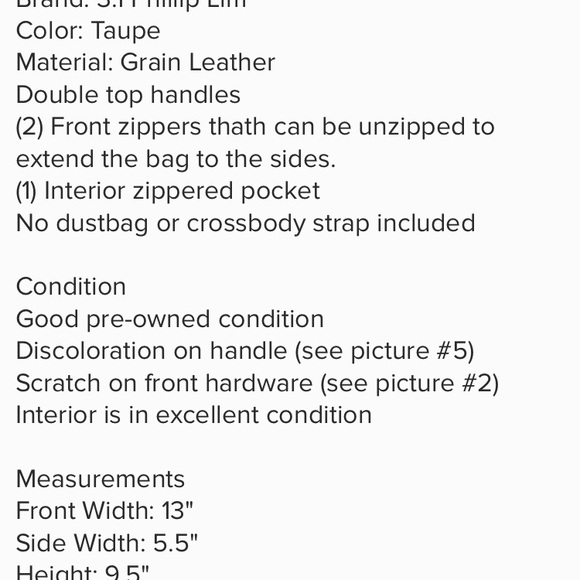 3.1 Phillip Lim Taupe Medium Leather Tote - Picture 5 of 9